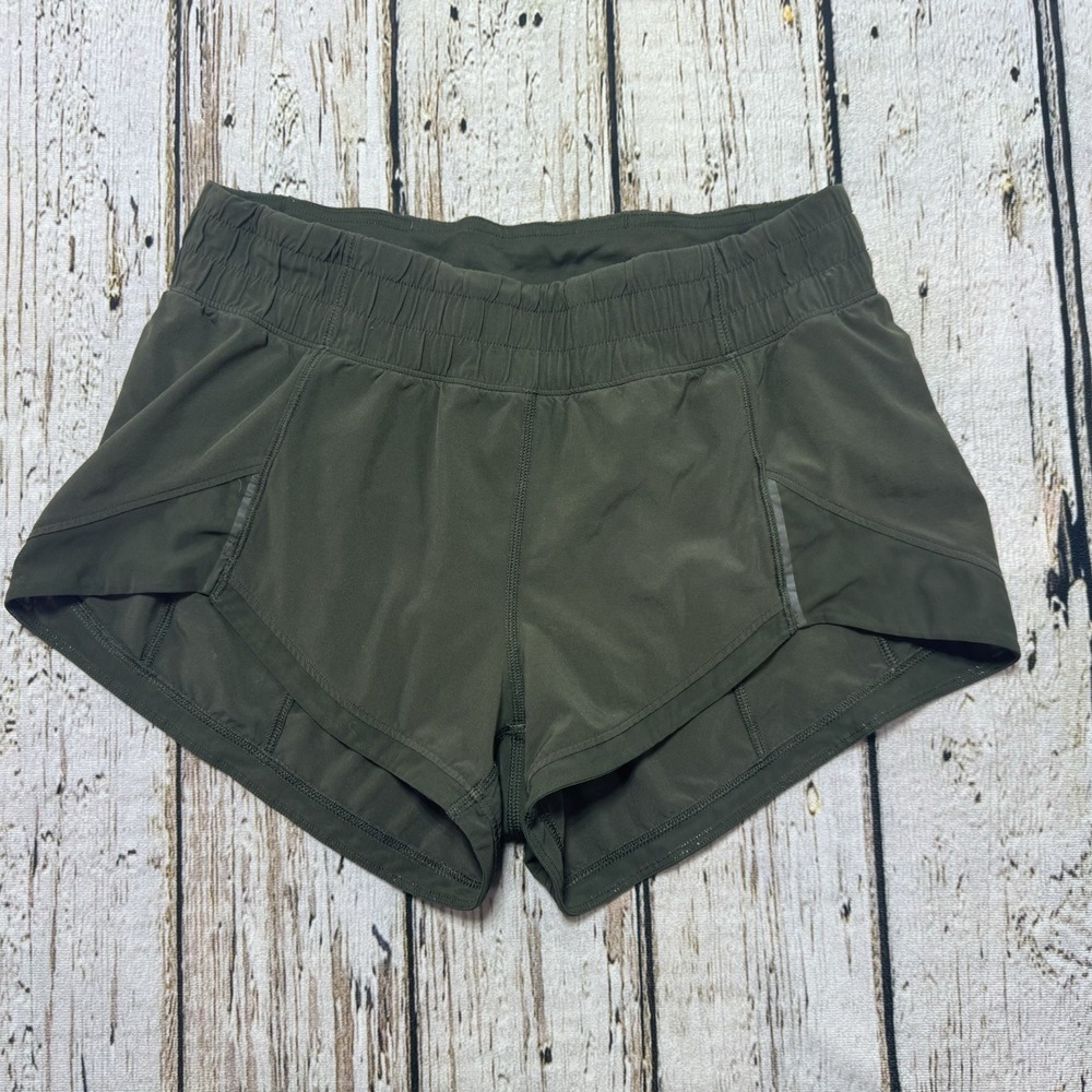 Lululemon Miles Ahead Shorts 2.5" Lined Women's Sz 4 Dark Green LW7AGSS